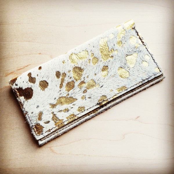 Gold Metallic Hide Leather Wallet