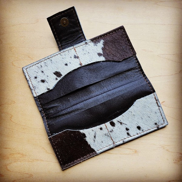 Black and White Hide Leather Wallet