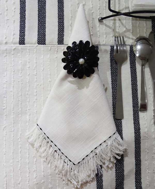 Black Embroidery Cloth Napkins