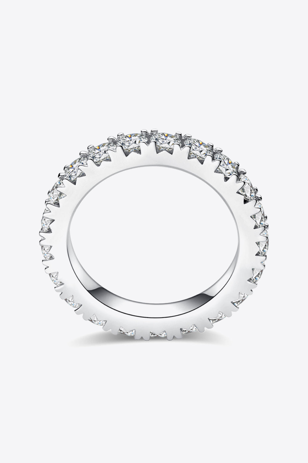 Moissanite Sterling Silver Eternity Ring